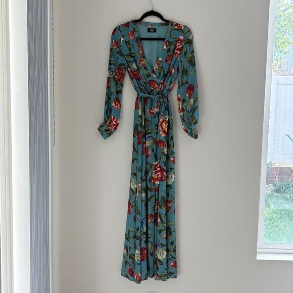 VICI Floral Print Long Sleeve Maxi Dress with belt as seen on Real Housewives XS - Picture 3 of 16